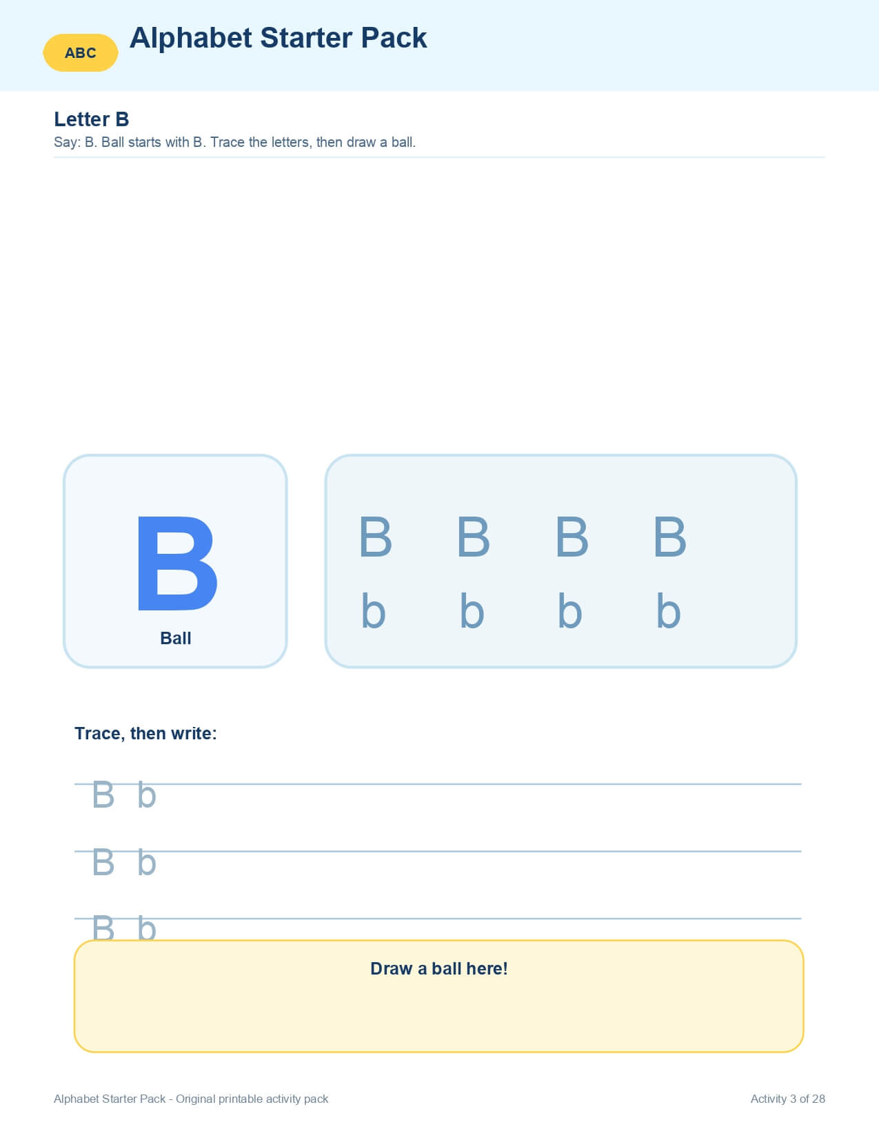 Alphabet Starter Pack – worksheet preview page 4
