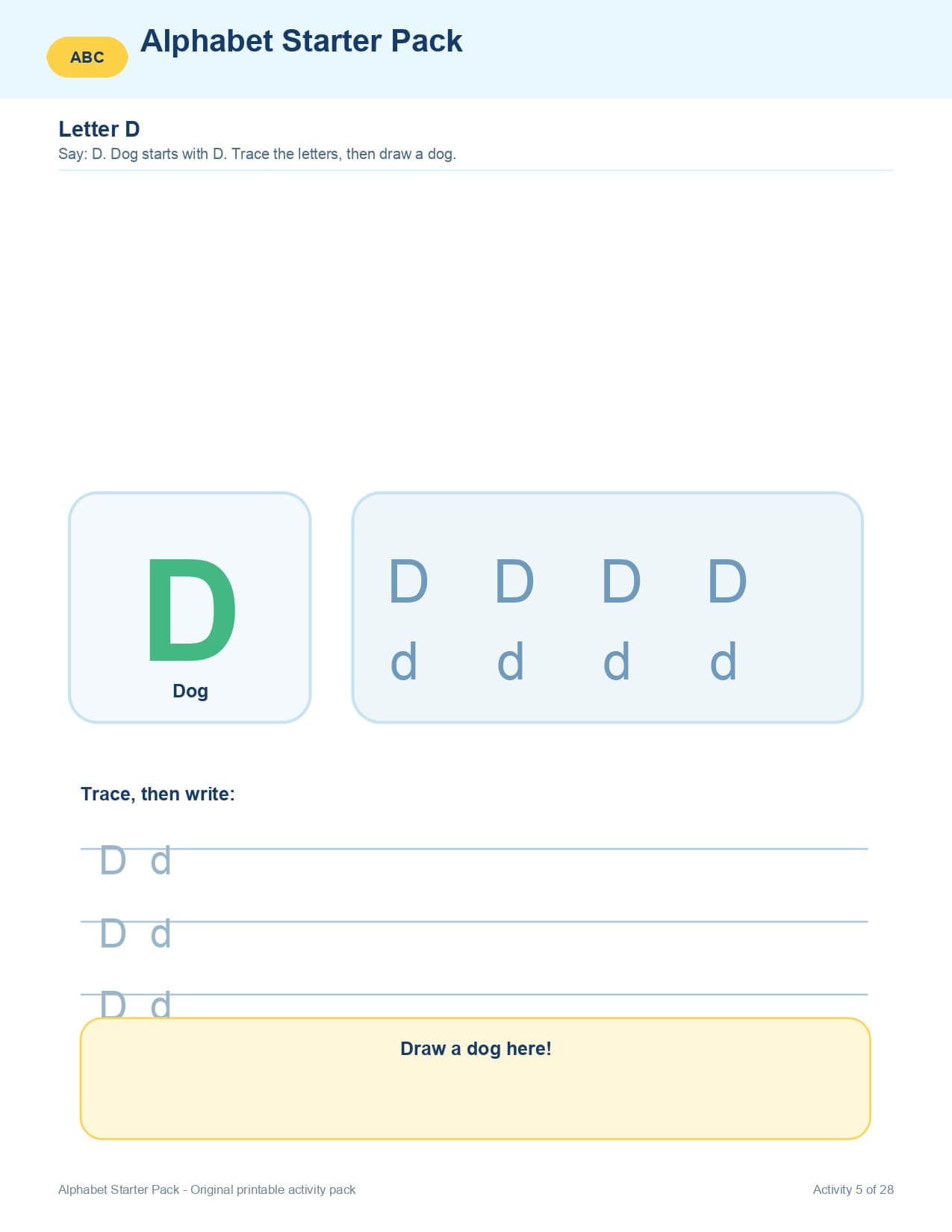 Alphabet Starter Pack – worksheet preview page 6