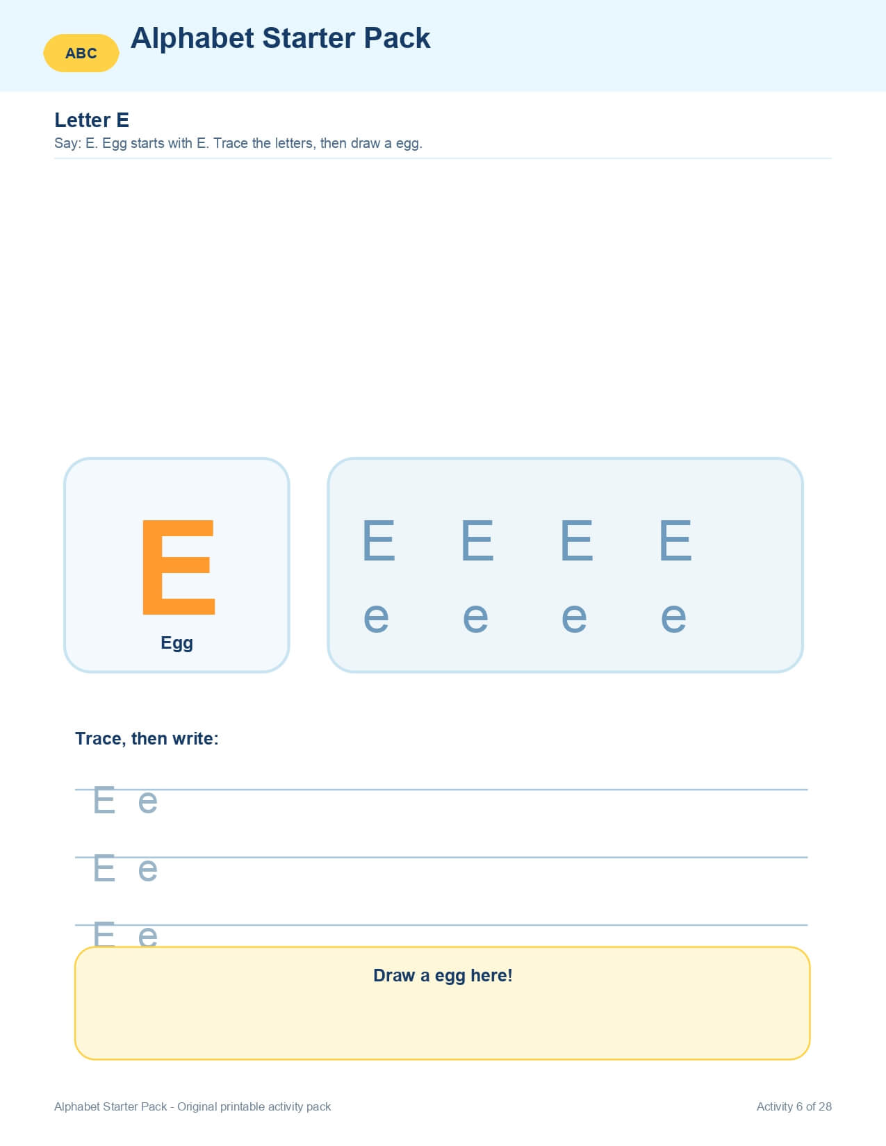 Alphabet Starter Pack – worksheet preview page 7