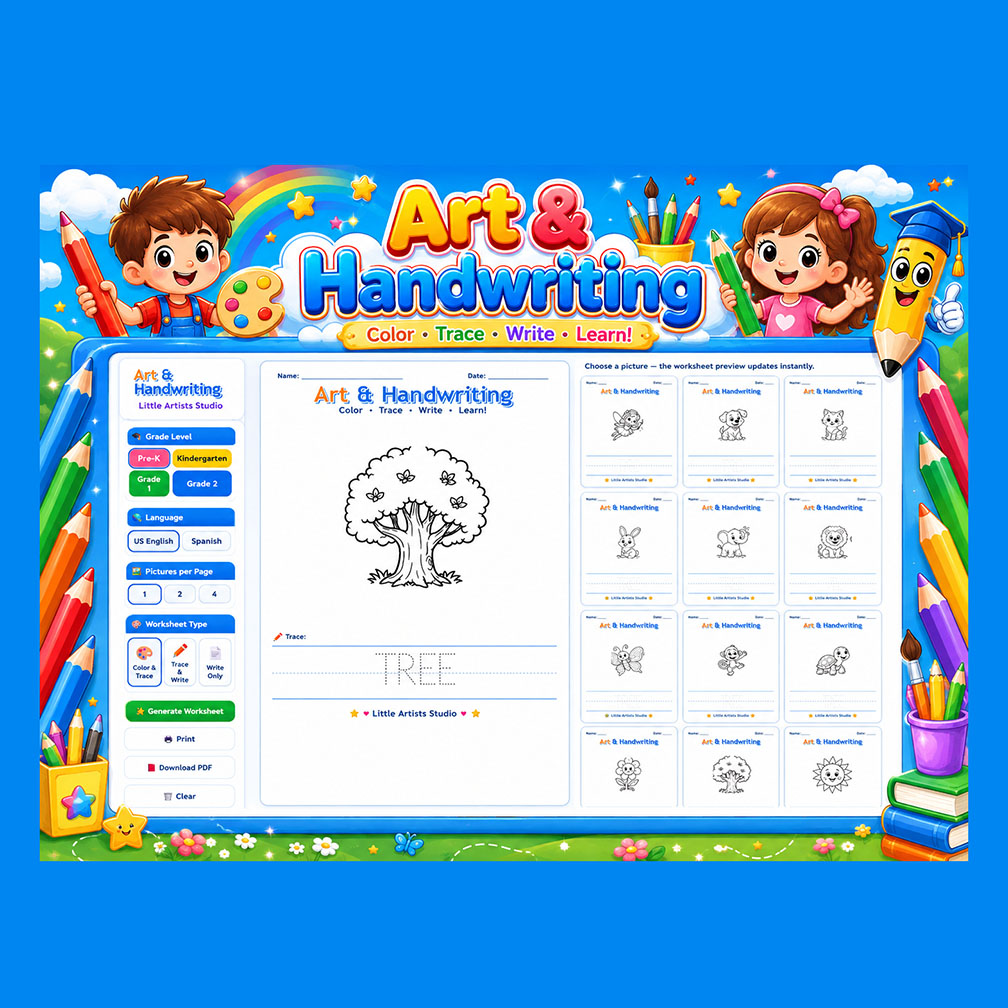 Art & Handwriting Worksheet