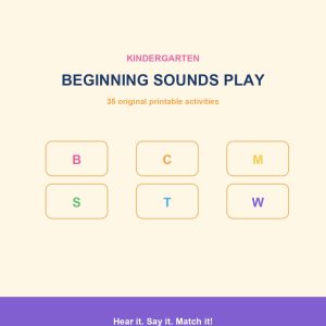 Beginning Sounds Play – printable educational resource