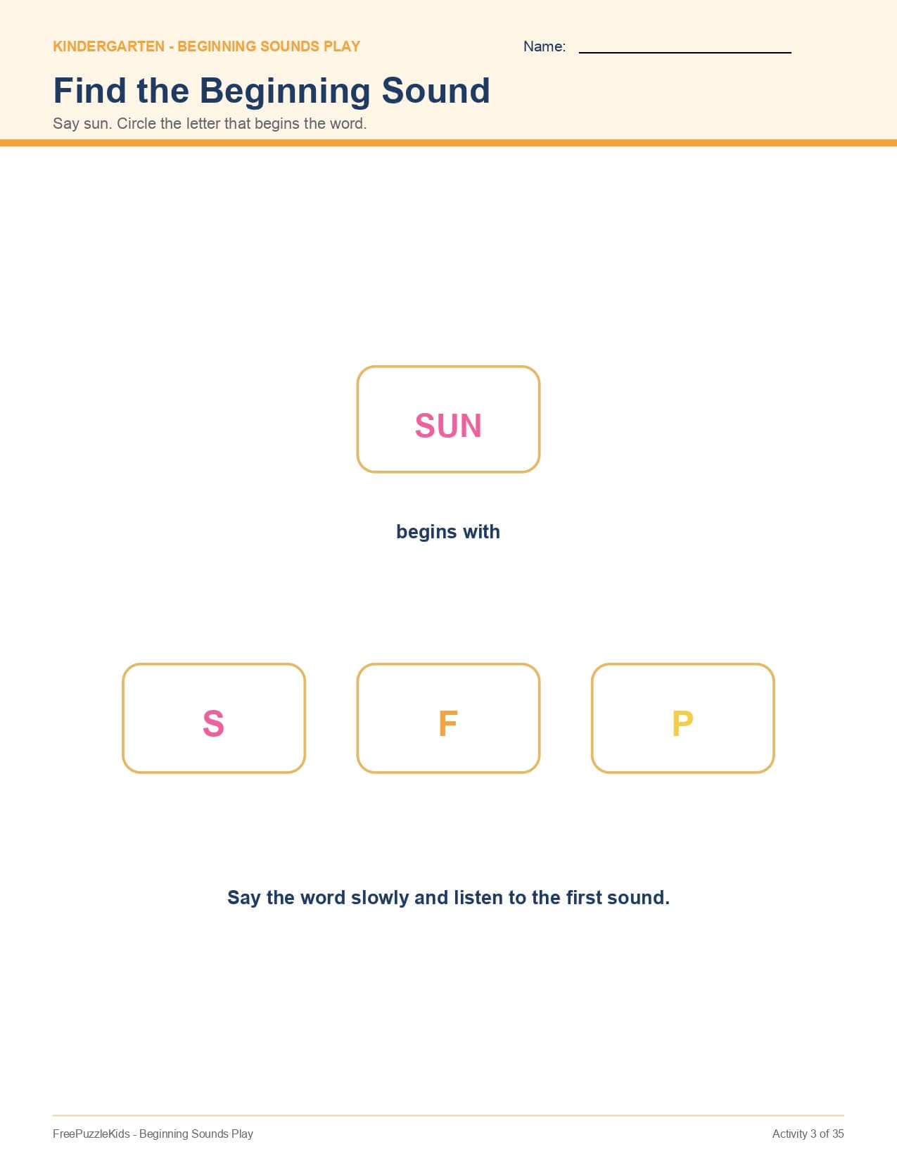 Beginning Sounds Play – worksheet preview page 4