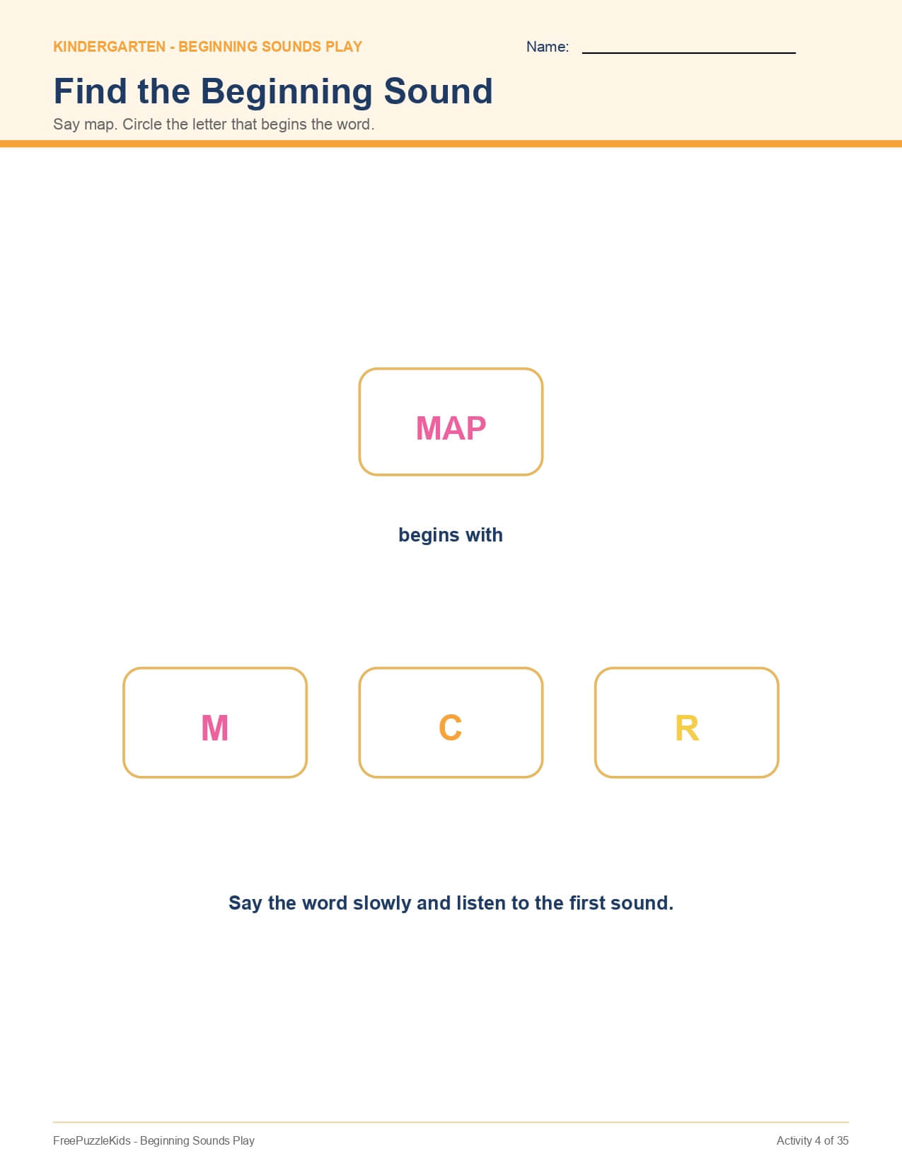 Beginning Sounds Play – worksheet preview page 5