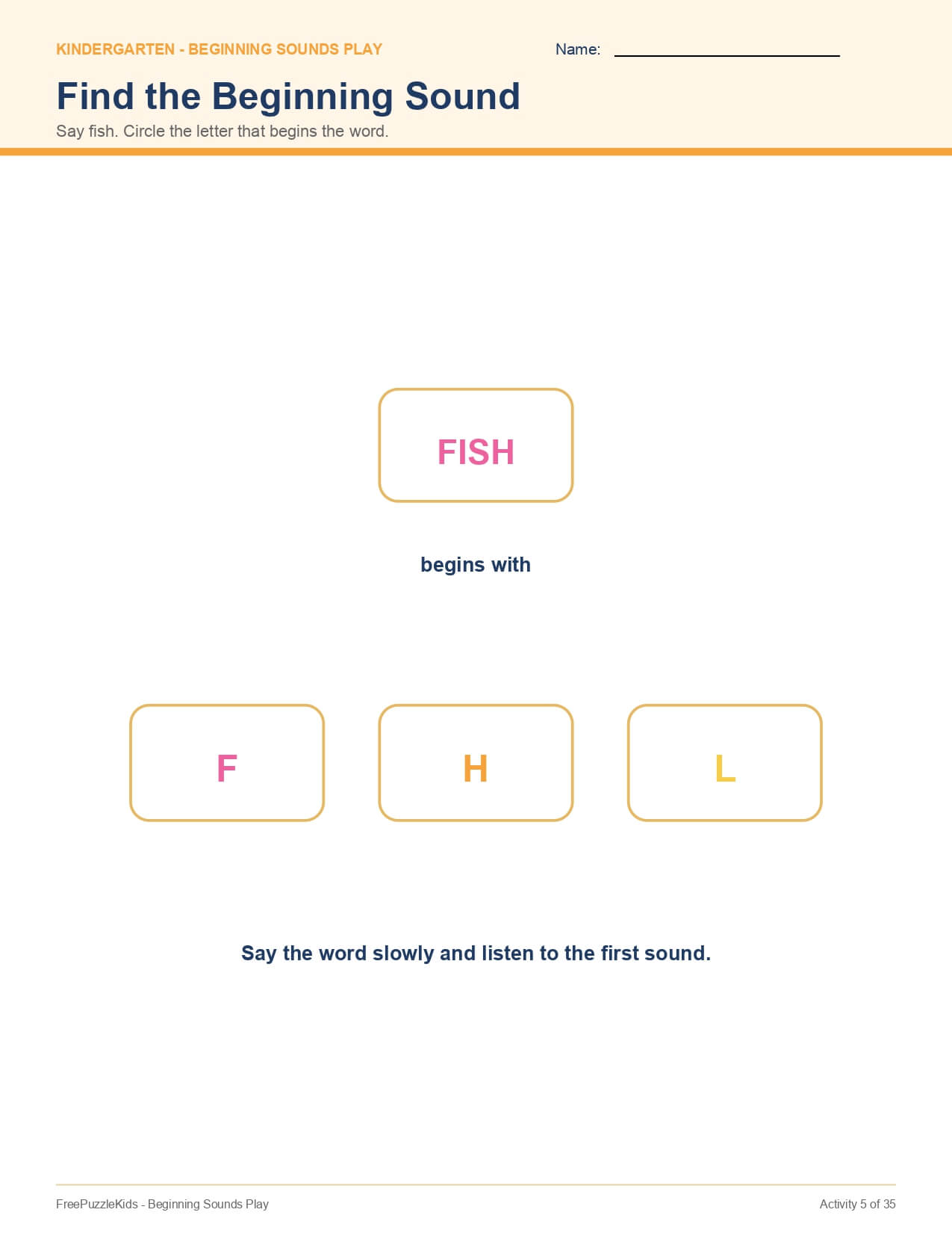 Beginning Sounds Play – worksheet preview page 6