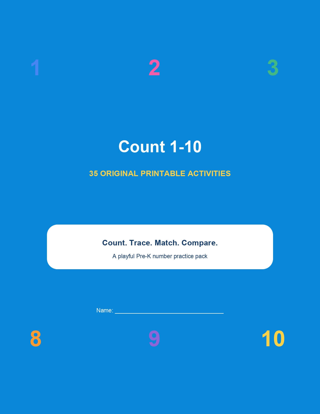 Count 1 to 10 – printable educational resource