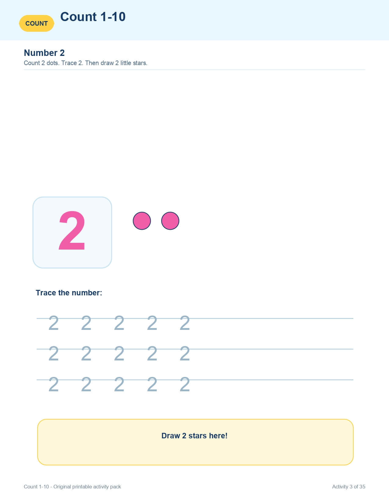 Count 1 to 10 – worksheet preview page 4