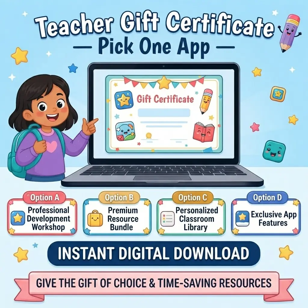 Teacher Gift Certificate — Pick One App ($14.99) – teacher gift certificate