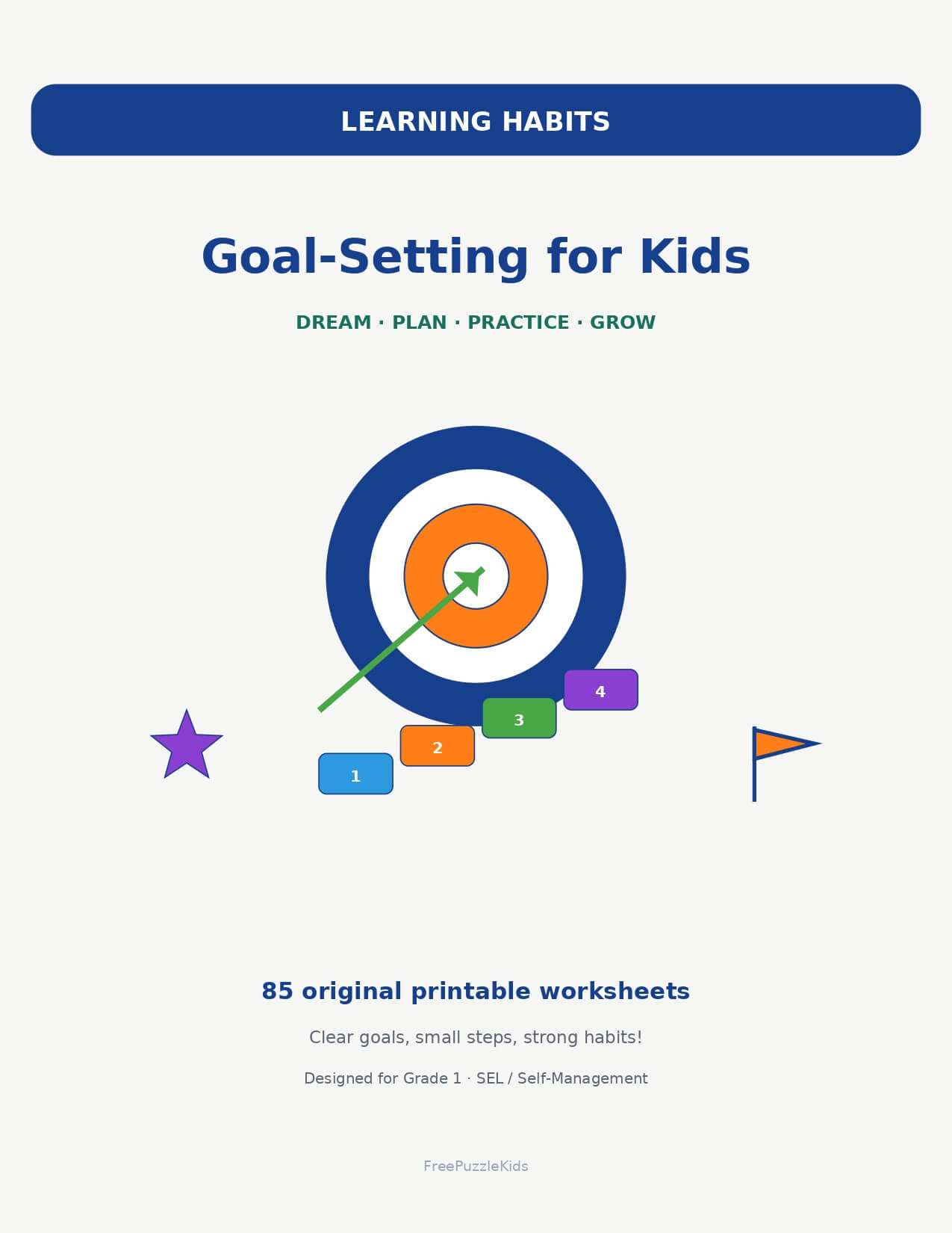 Goal-Setting for Kids (Grade 1 / SEL & Self-Management) – printable educational resource