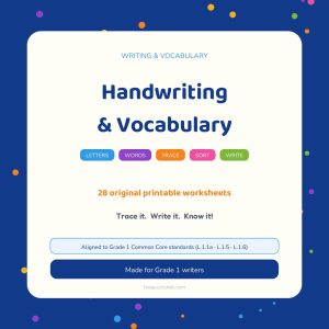 Handwriting & Vocabulary (Grade 1 Worksheets) – printable educational resource