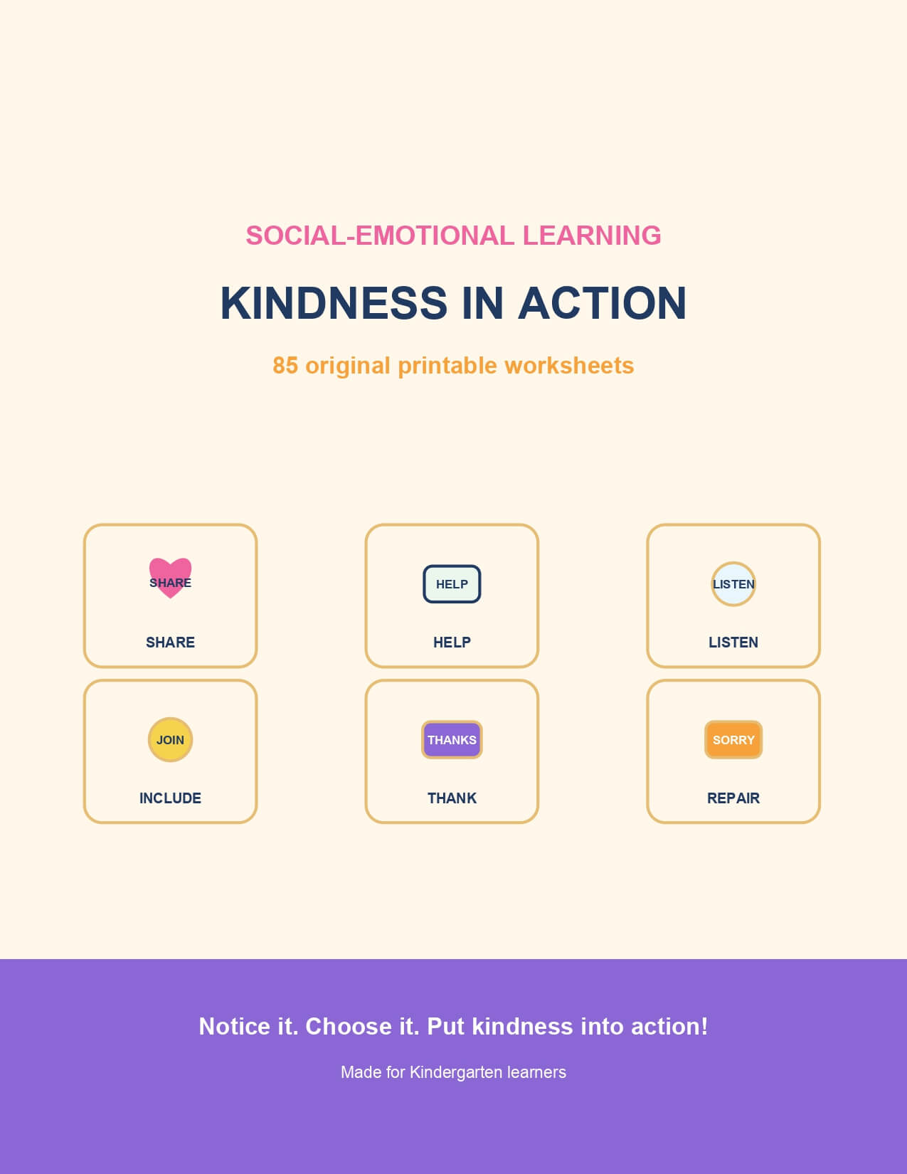 Kindness in Action – printable educational resource