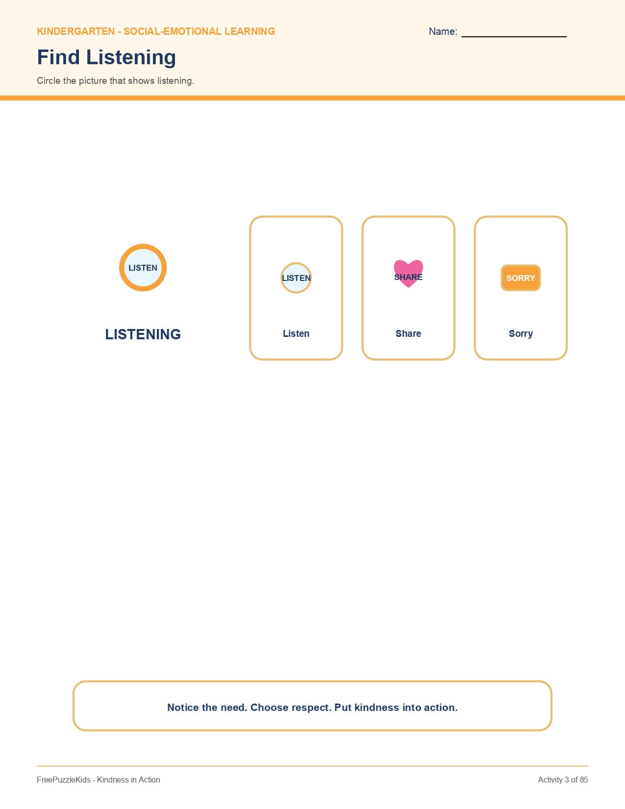 Kindness in Action – worksheet preview page 4