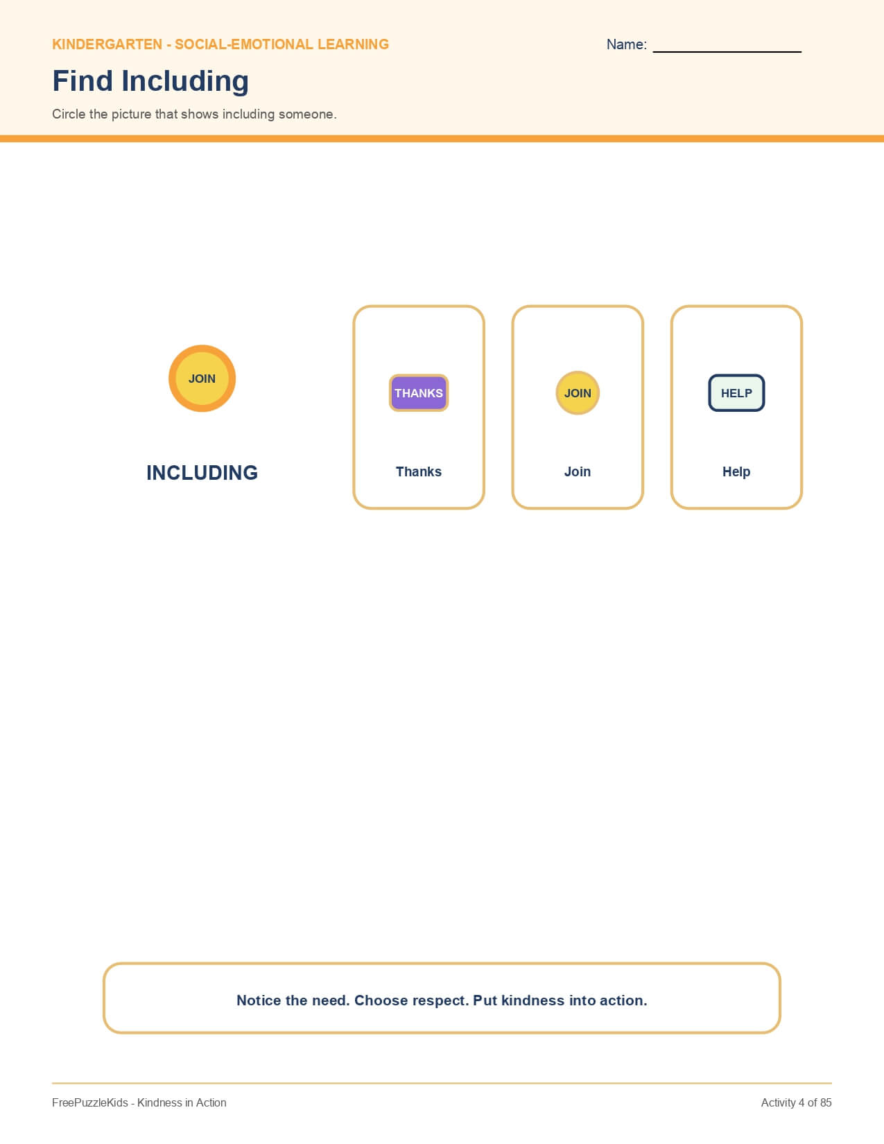 Kindness in Action – worksheet preview page 5