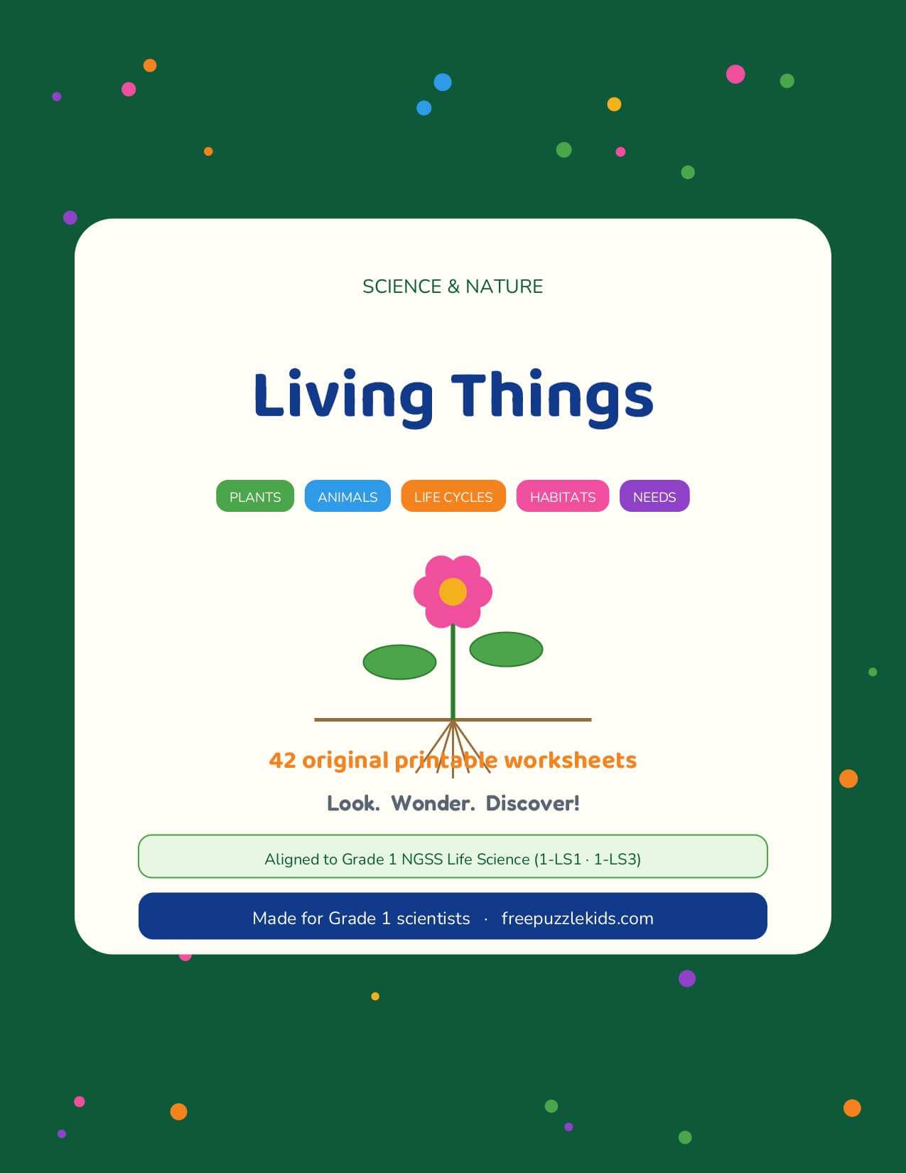Living Things-Grade 1 Science & Nature Worksheets – printable educational resource