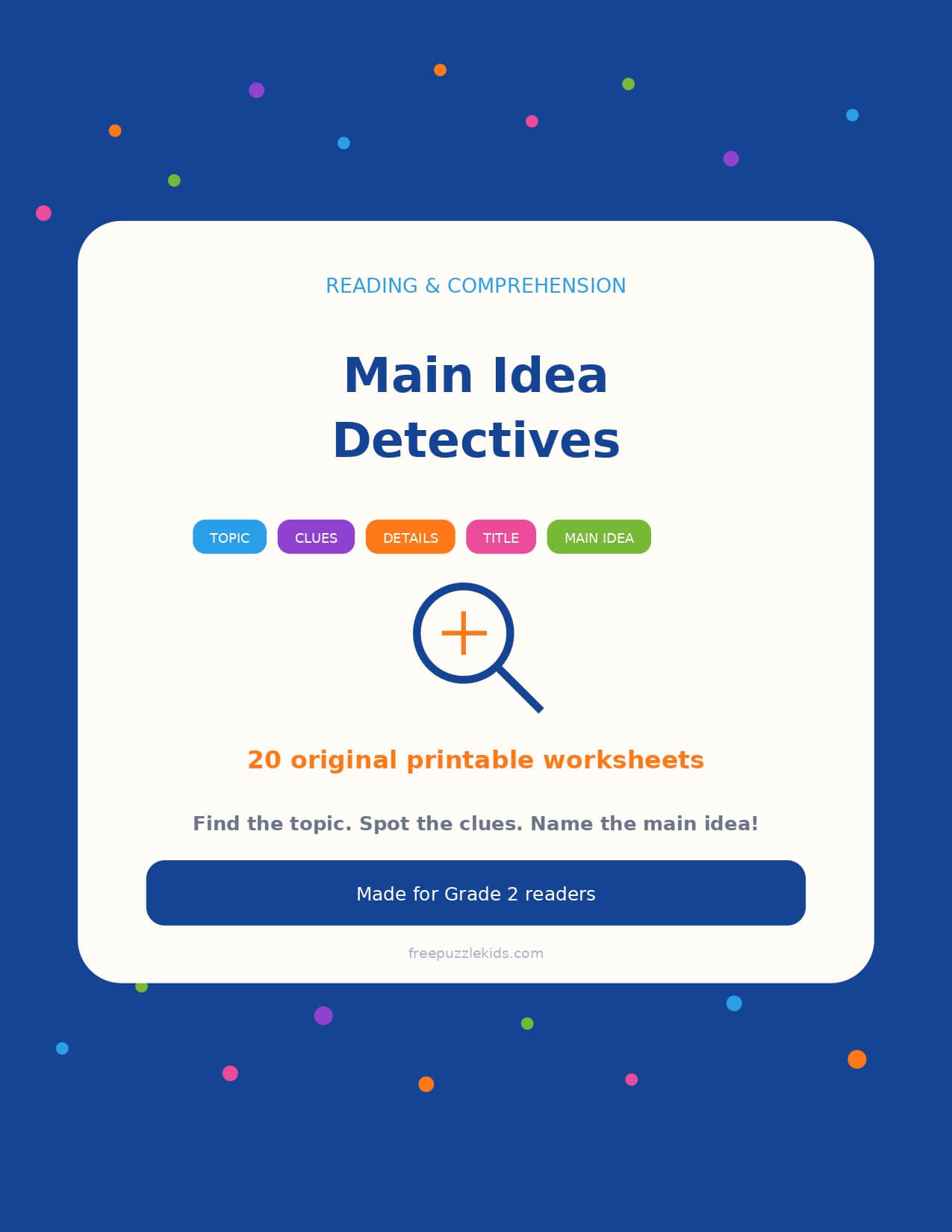 Main Idea Detectives – Grade 2 – printable educational resource