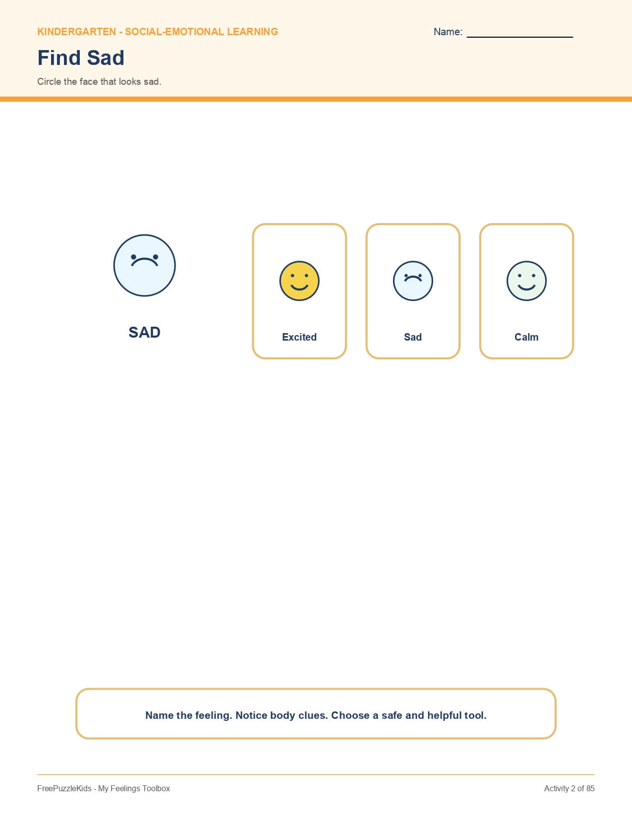 My Feelings Toolbox – worksheet preview page 3