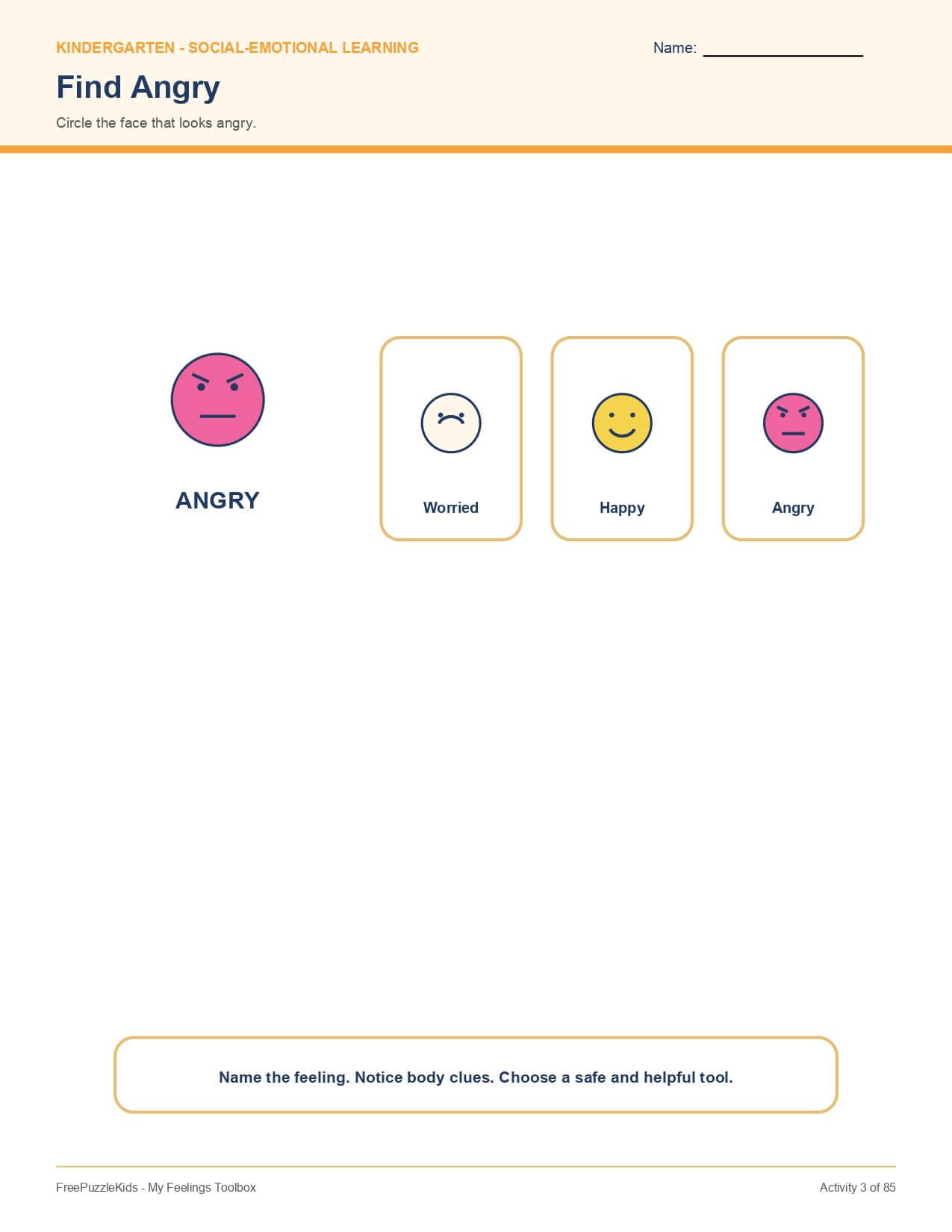 My Feelings Toolbox – worksheet preview page 4