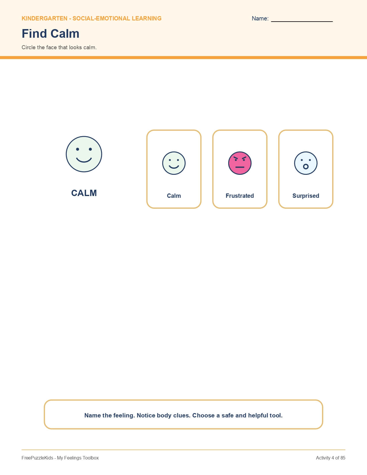 My Feelings Toolbox – worksheet preview page 5