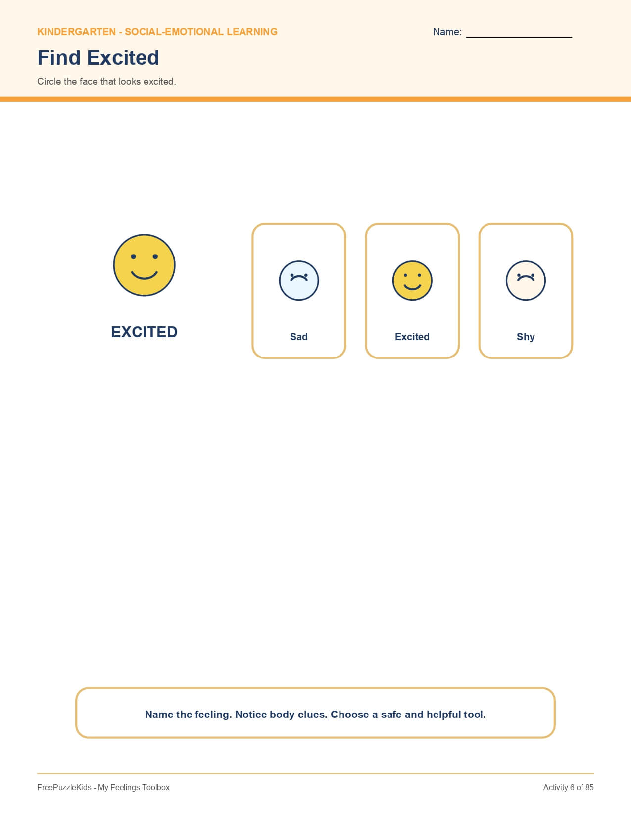 My Feelings Toolbox – worksheet preview page 7