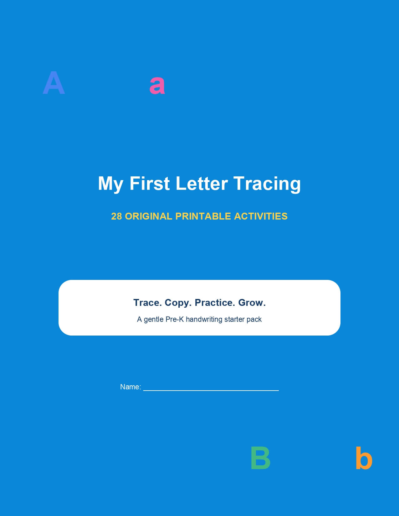My First Letter Tracing – printable educational resource