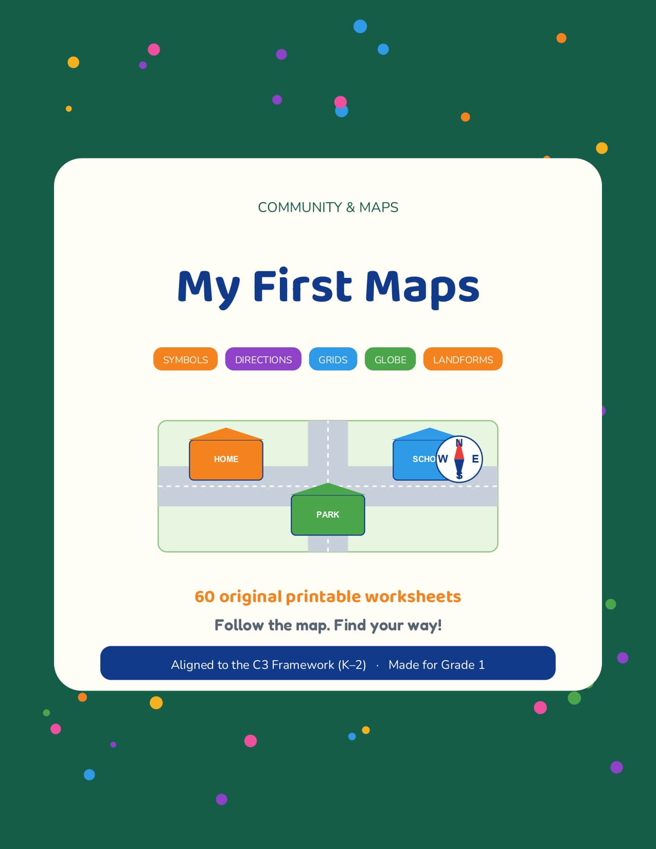 My First Maps: Grade 1 Community & Maps Worksheets – printable educational resource
