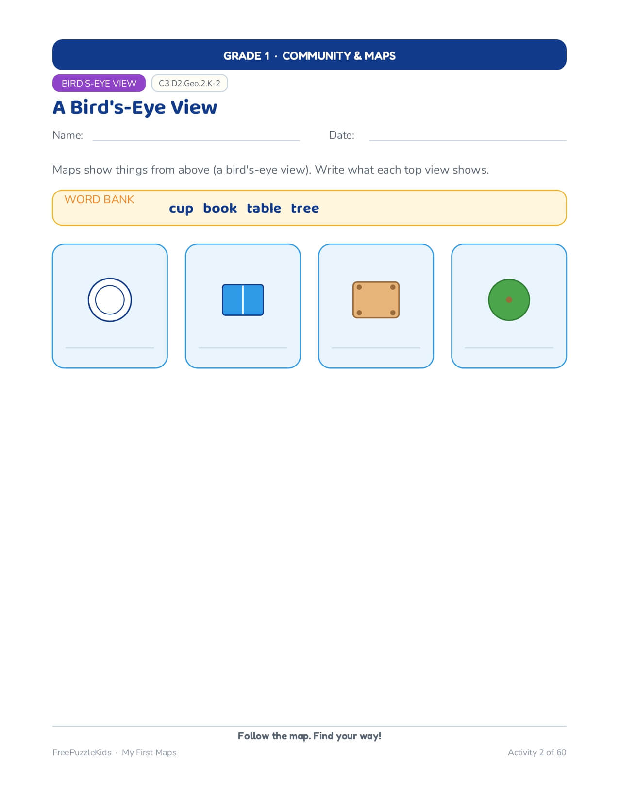 My First Maps: Grade 1 Community & Maps Worksheets – worksheet preview page 3