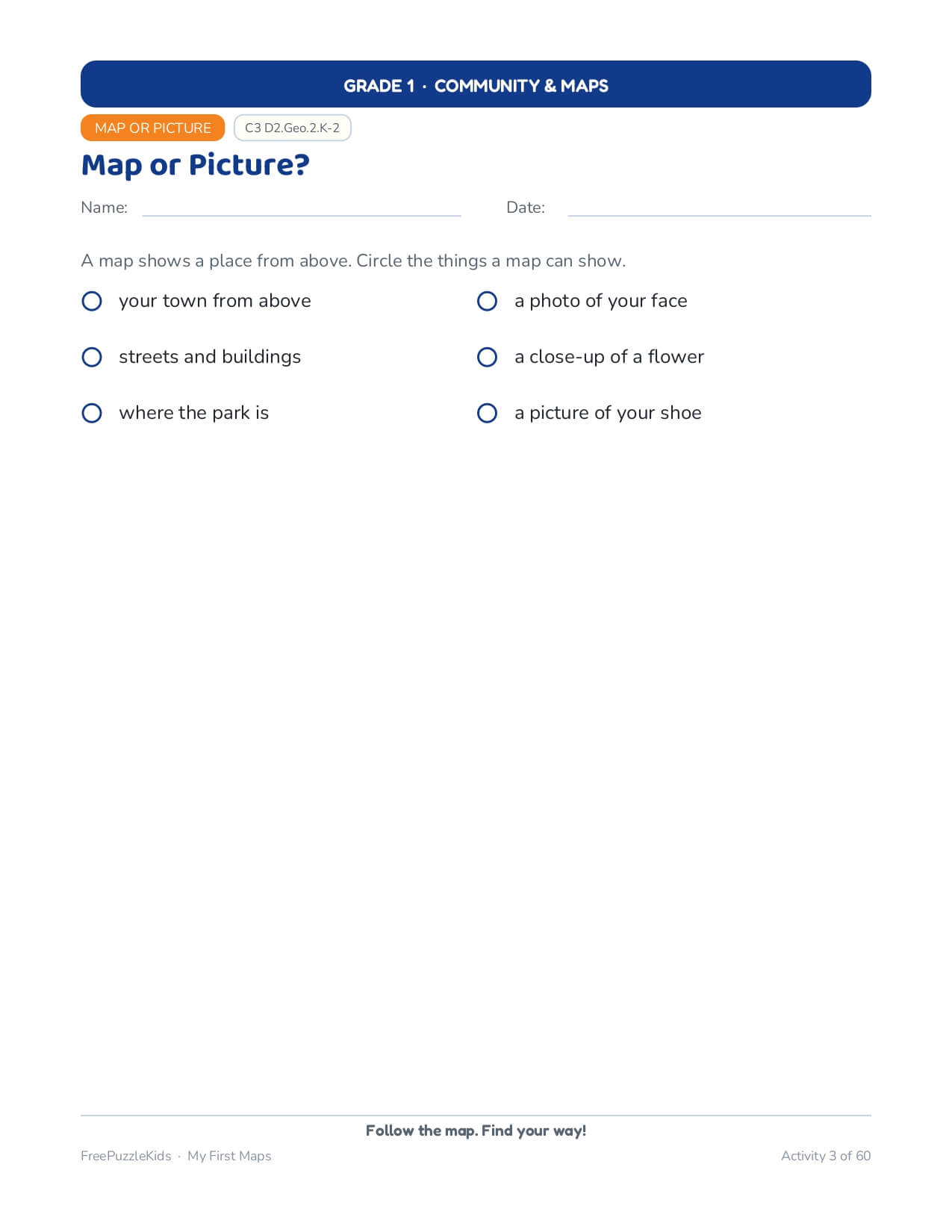 My First Maps: Grade 1 Community & Maps Worksheets – worksheet preview page 4