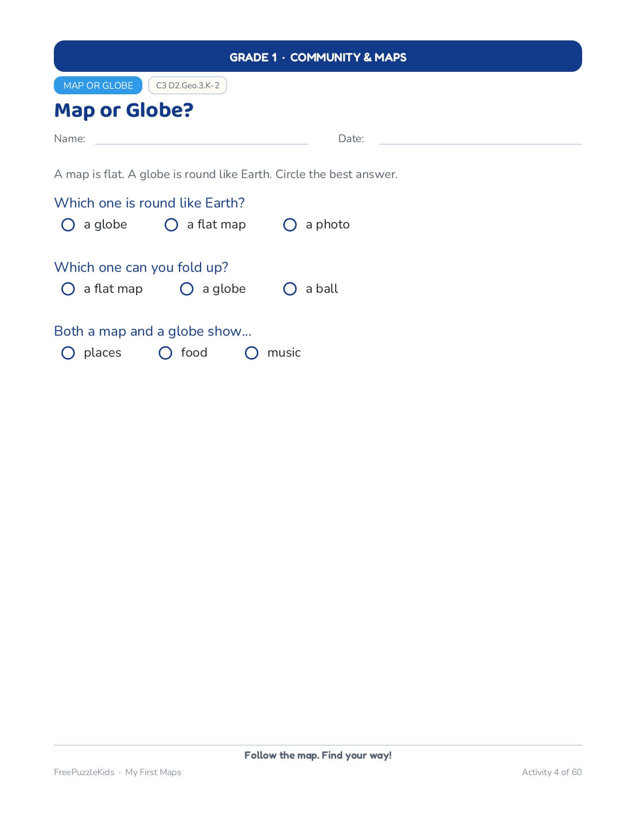 My First Maps: Grade 1 Community & Maps Worksheets – worksheet preview page 5