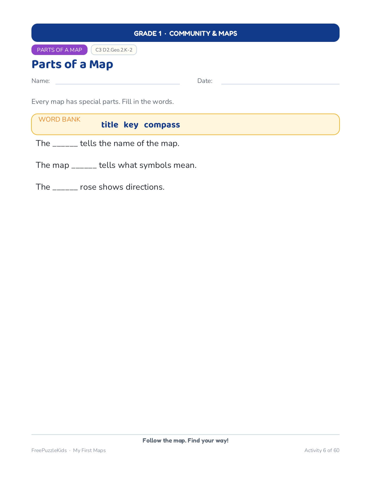 My First Maps: Grade 1 Community & Maps Worksheets – worksheet preview page 7