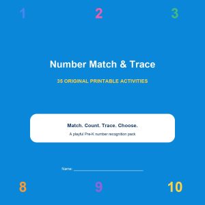 Number Match and Trace – printable educational resource