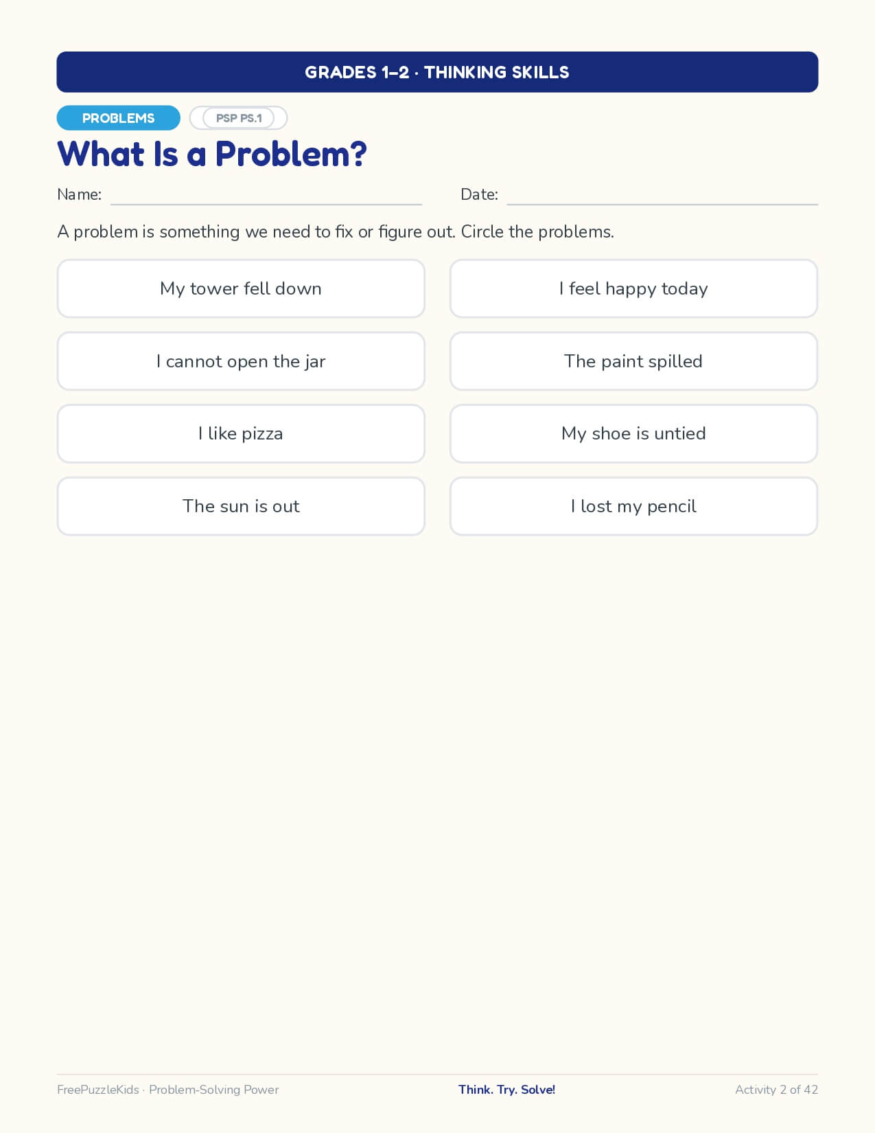 Problem-Solving Power - Grade 2 – worksheet preview page 3