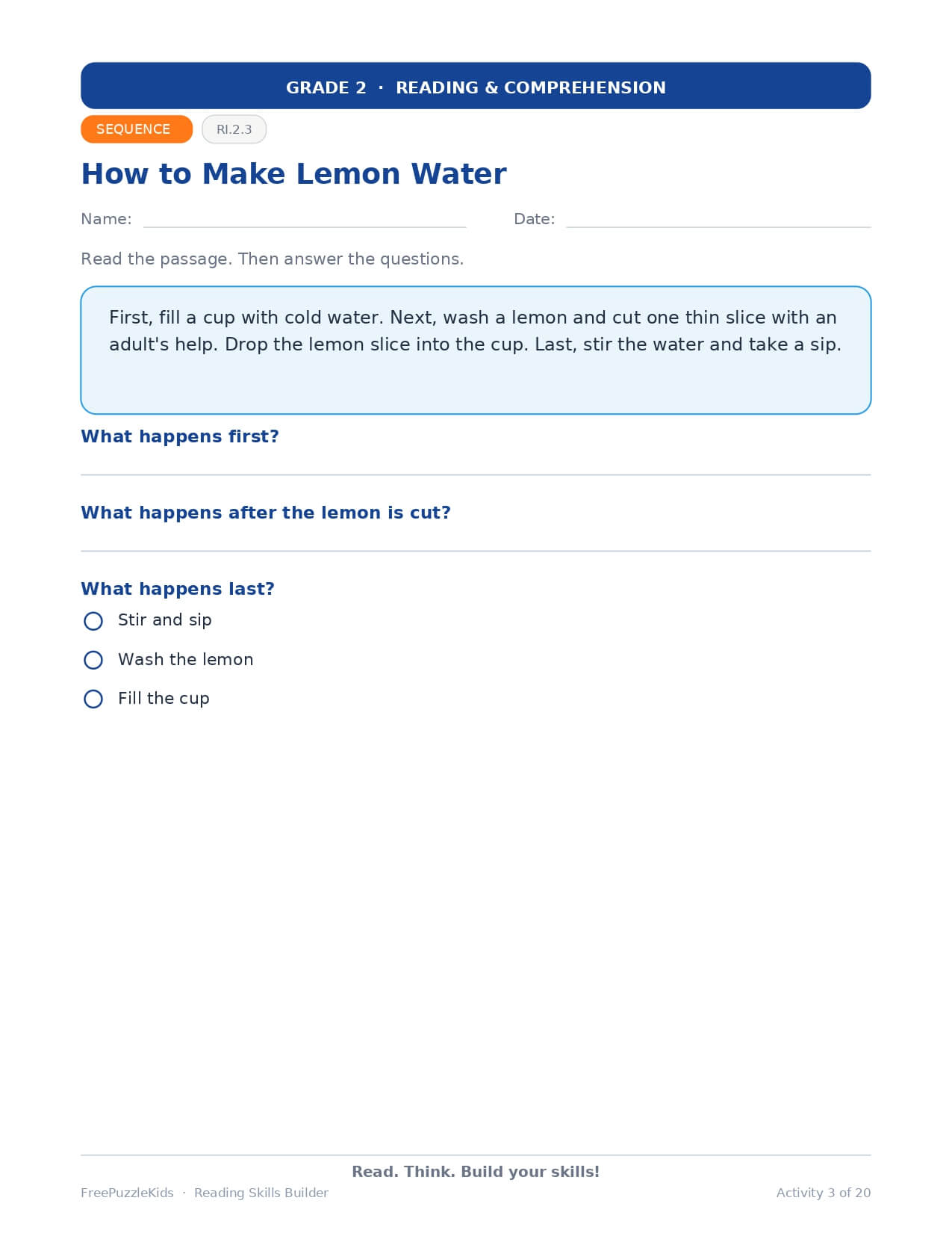 Reading Skills Builder – Grade 2 – worksheet preview page 4