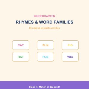 Rhymes & Word Families – printable educational resource