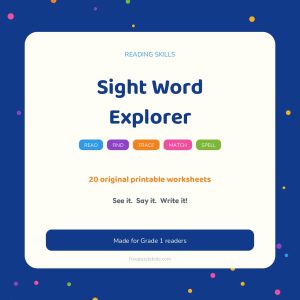 Sight Word Explorer (Grade 1 Worksheets) – printable educational resource