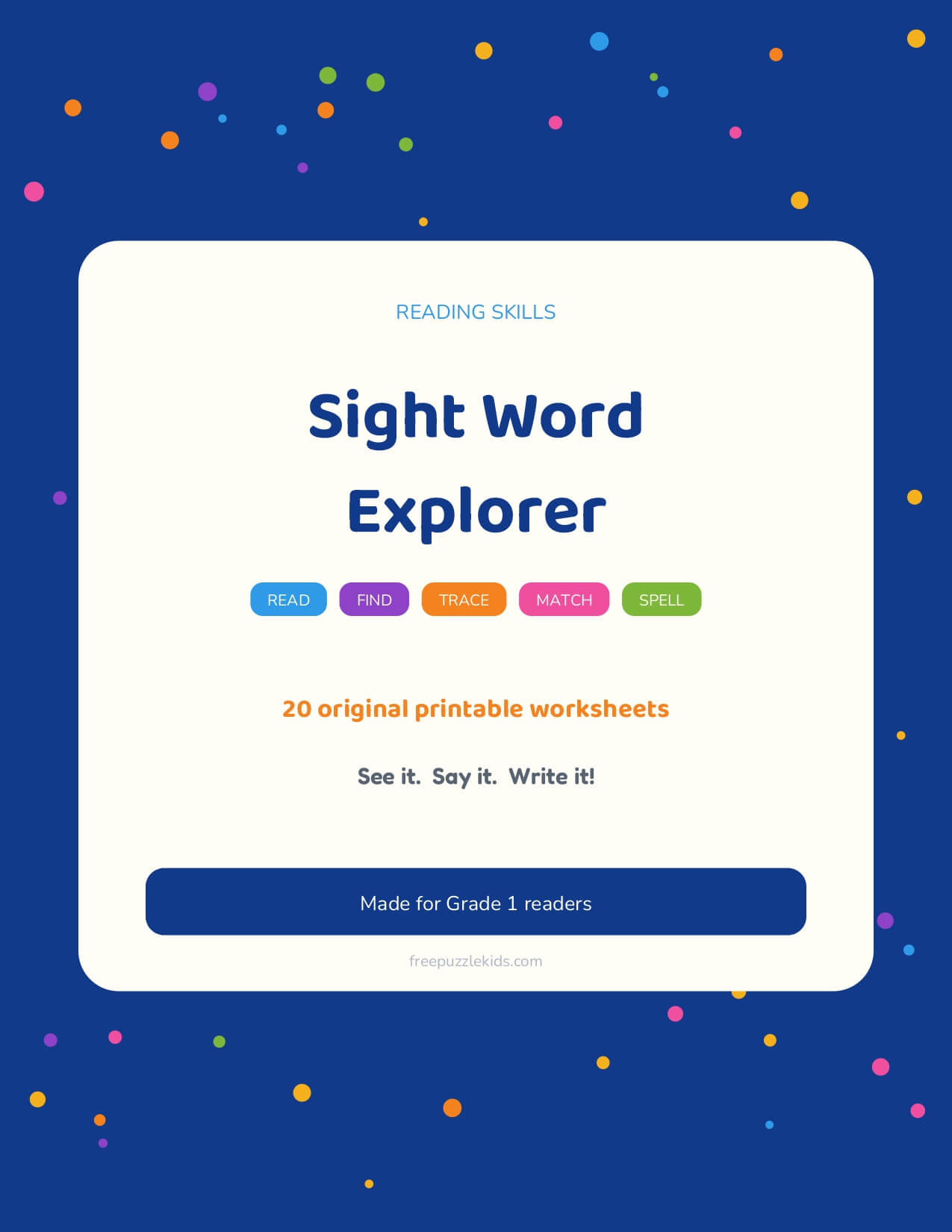Sight Word Explorer (Grade 1 Worksheets) – printable educational resource