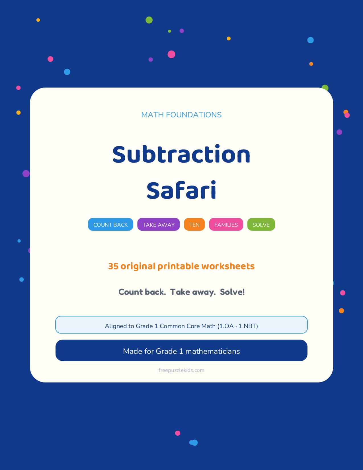 Subtraction Safari Grade 1 Math Foundations – printable educational resource