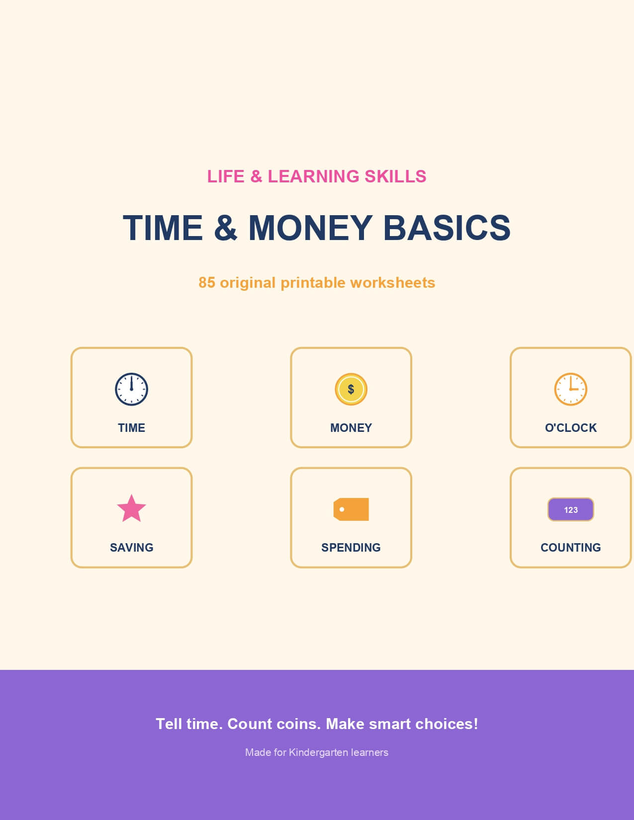 Time & Money Basics - Grade 2 – printable educational resource