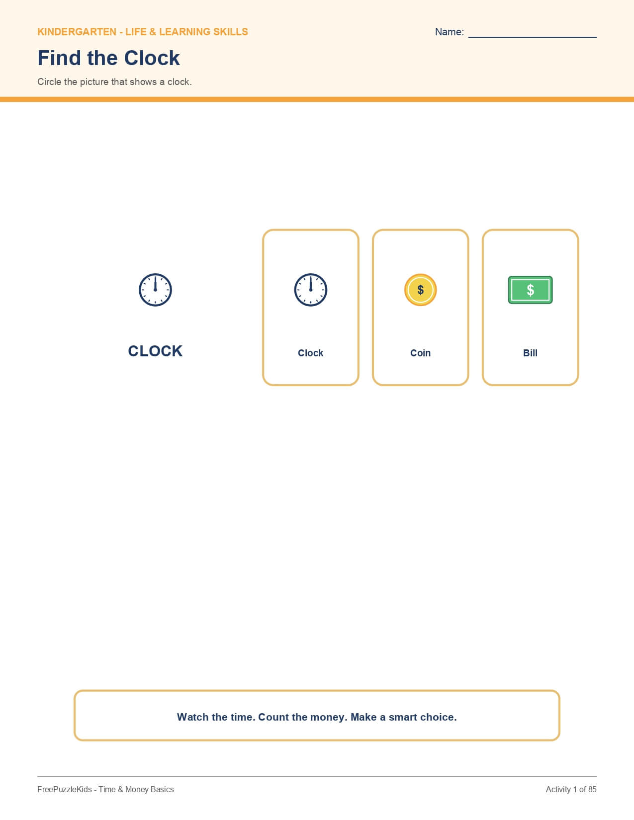 Time & Money Basics - Grade 2 – worksheet preview page 2