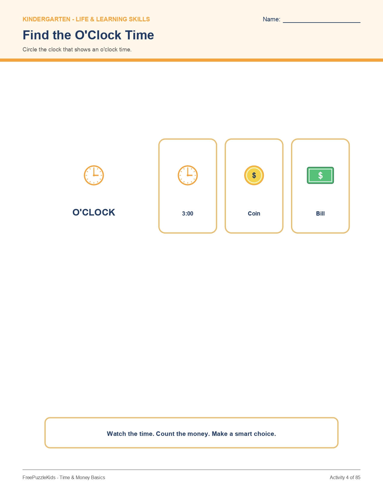 Time & Money Basics - Grade 2 – worksheet preview page 5